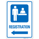 Registration With Left Arrow Hospital Sign
