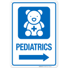 Pediatrics With Right Arrow Hospital Sign