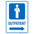 Outpatient With Right Arrow Hospital Sign