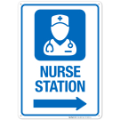 Nurse Station With Right Arrow Hospital Sign
