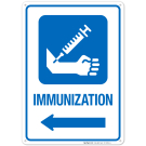 Immunization With Left Arrow Hospital Sign
