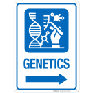 Genetics With Right Arrow Hospital Sign