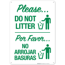 Please Do Not Litter Bilingual Sign, (SI-70428)