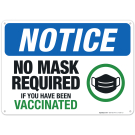 No Mask Required If You Have Been Vaccinated Sign, (SI-7087)