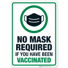 No Mask Required If You Have Been Vaccinated Sign, (SI-7094)