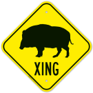 Wild Hog Crossing Sign