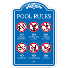 Rules No Rough Housing Yelling Peeing In Pool Diving Swimming Alone And Galssware Sign