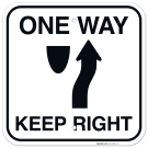 One Way Keep Right Sign