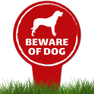 Beware Of Dog ,Labrador Retriever Silhouette With Stake Sign