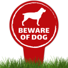 Beware Of Dog ,Rorrweiler Silhouette With Stake Sign