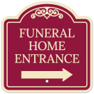 Funeral Home Entrance Right Arrow Décor Sign