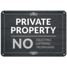 Private Property, No Soliciting, No Loitering, No Trespassing Sign