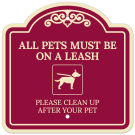 All Pets Must Be On A Leash Please Clean Up After Your Pet Décor Sign