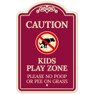 Caution Kids Play Zone Please No Poo Or Pee On Grass Décor Sign