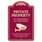 No Trespassing No Soliciting Violators Will Be Prosecuted 24 Hour Remote Décor Sign