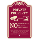 No Skateboards Bicycles Trespassing All Offenders Will Be Prosecuted Décor Sign