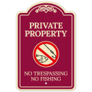 No Trespassing No Fishing Décor Sign