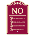 No Bicycle Riding Roller Blading Scooter Riding Décor Sign