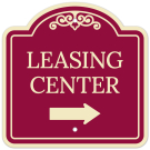 Leasing Center With Right Arrow Décor Sign