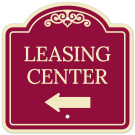 Leasing Center With Left Arrow Décor Sign