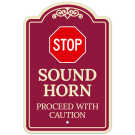 Stop Sound Horn Proceed With Caution Décor Sign