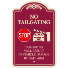 Stop No Tailgating Tailgating Will Result In Vehicle Damage By Gate Arm Décor Sign