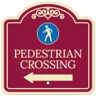 Pedestrian Crossing With Left Arrow Décor Sign