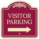 Visitor Parking With Right Arrow Décor Sign