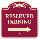 Reserved Parking With Right Arrow Décor Sign