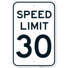 Speed Limit 30 Board Sign