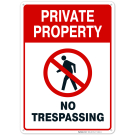 Private Property Sign, No Trespassing Red Sign