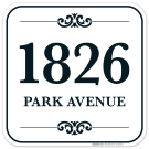 Address Sign, Two Lines Black Border, Custom Personalized House Numbers For Outside