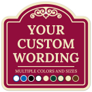 Custom Indoor/Outdoor Decorative Sign,Custom Personalized Burgundy Background Sign