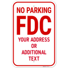 Custom FDC No Parking Fire Department Connection Signs, Personalise for Business, Property And Parking Lot Signs