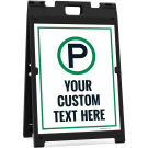 Custom Parking Folding Floor Sign, A frame/Sandwich Board Sign Kit With Two Panel Sign