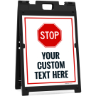 Custom Stop Folding Floor Sign, A frame/Sandwich Board Sign Kit With Two Panel Sign