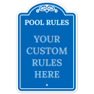 Custom Pool Rules Sign Personalized Swimming Pool Rules Decor Blue Sign