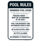 Custom Pool Rules Sign Swimming Pool Hours Sign