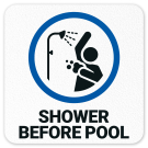 Shower Before Pool Vinyl Adhesive Pool Depth Marker,