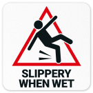 Slippery When Wet Vinyl Adhesive Pool Depth Marker,