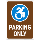 Parking Only With Symbol Sign,