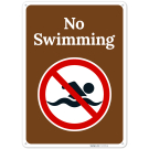 No Swimming With Graphic Sign,