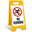 No Running Folding Floor Sign,