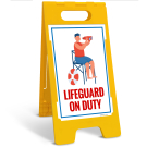 Lifeguard On Duty Folding Floor Sign,