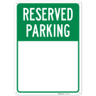 Blank Reserved Parking Sign,