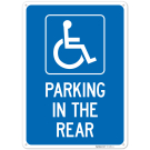 Parking In The Rear Handicap Parking Sign,