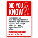 Did You Know Young Children Are Much More Likely To Overheat Than Adults Sign,