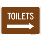 Toilets With Right Arrow Sign,