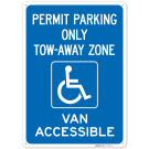 Accessible Permit Parking Only TowAway Zone Georgia Van Accessible Sign,