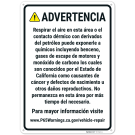 Vehicle Repair Facilities Exposure Warning Sign,